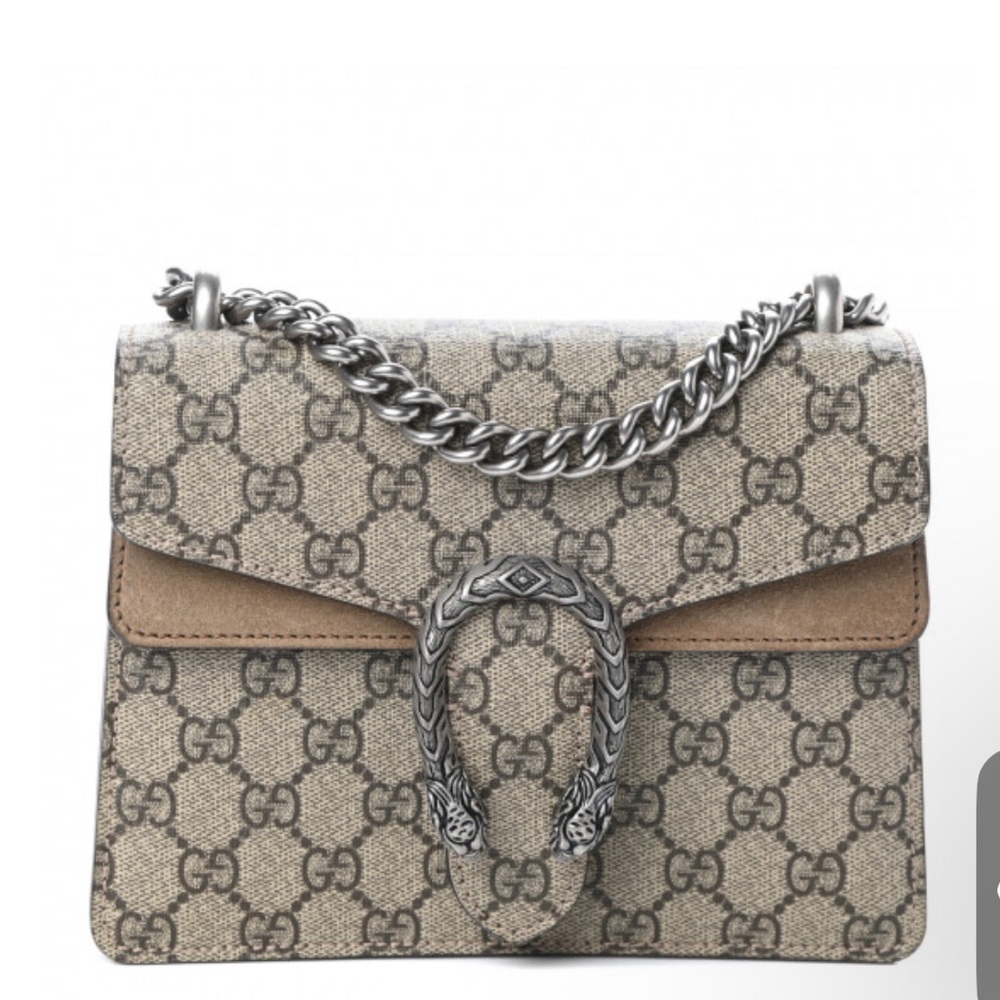 GUCCI GG Supreme Monogram Mini Dionysus Shoulder Bag Taupe